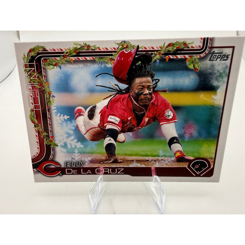 2025 Topps Holiday Elly De La Cruz Cincinnati Reds Baseball Card H97 Shortstop